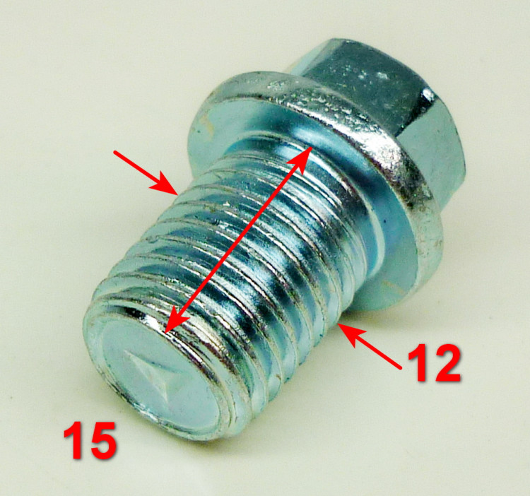 Болт слива масла М12х1.5 L=15мм